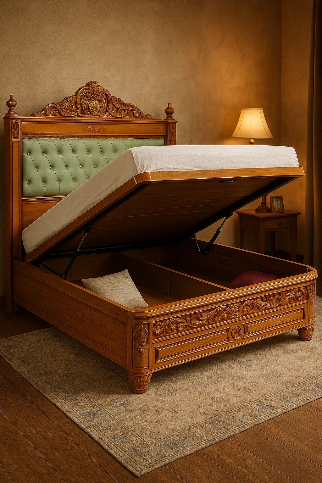 Hydraulic lift storage cot image 2