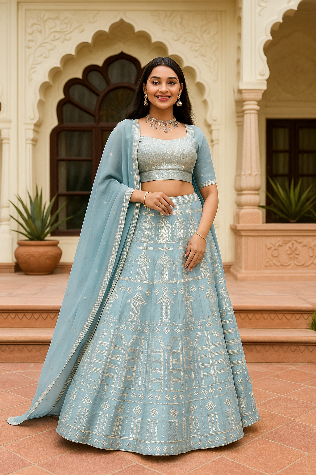 Sky Blue Lehenga