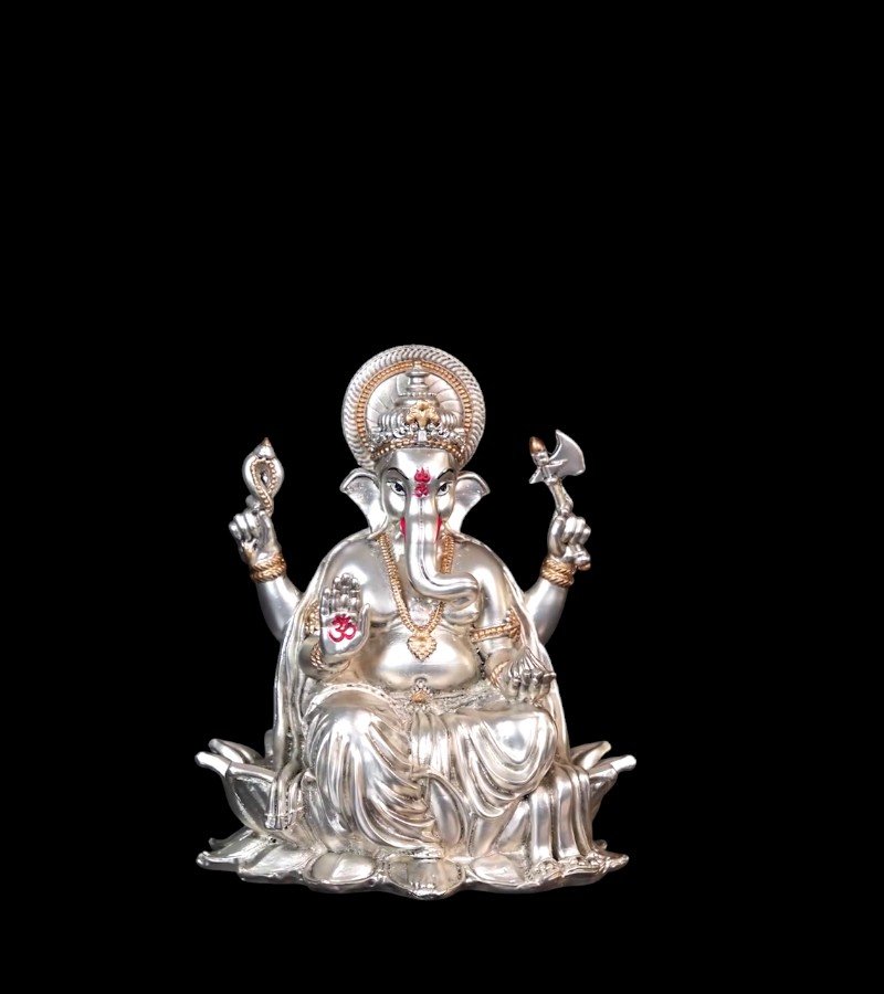 Ganesh wax silver-coated Idol