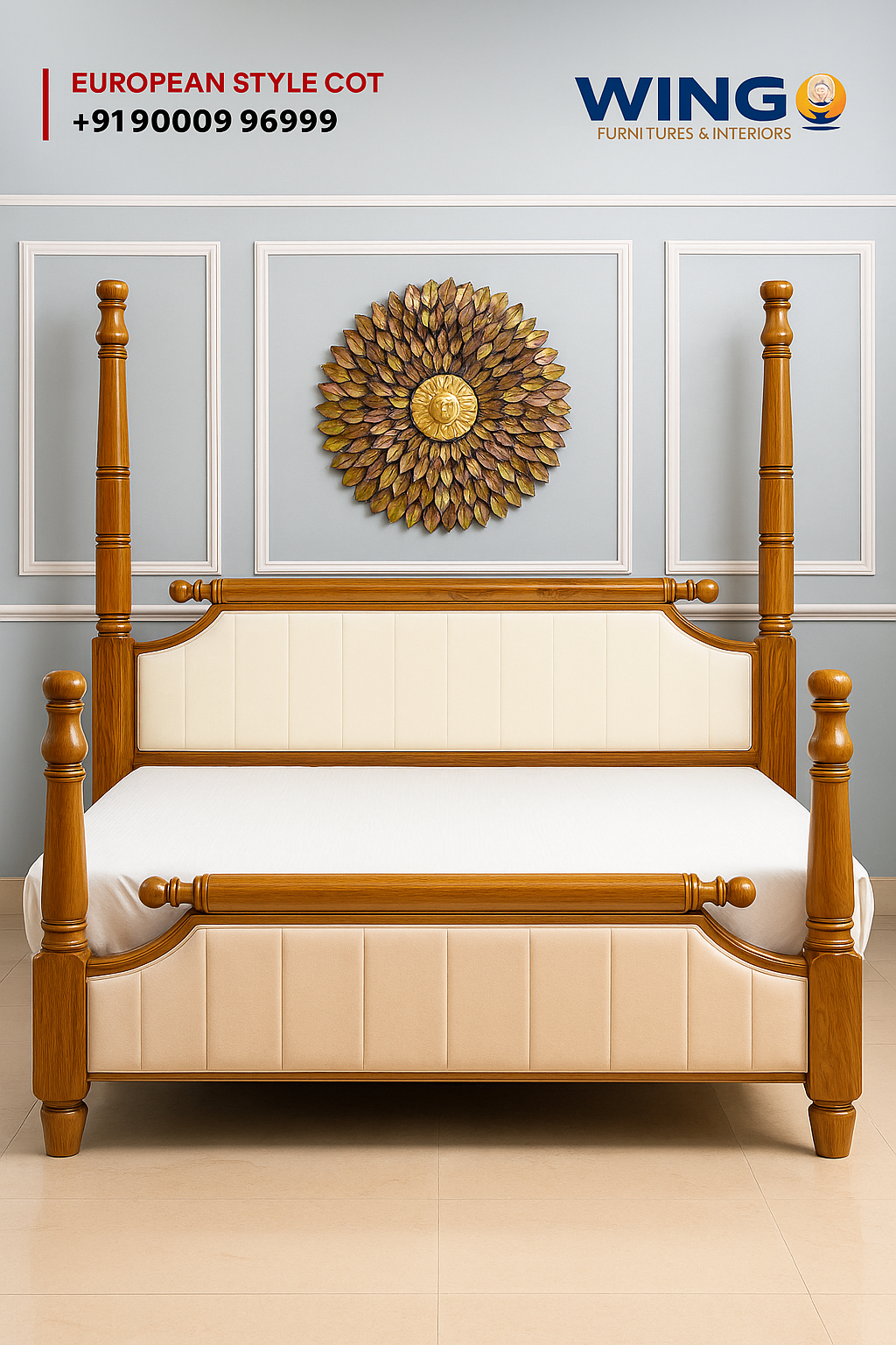 European style Teakwood Cot