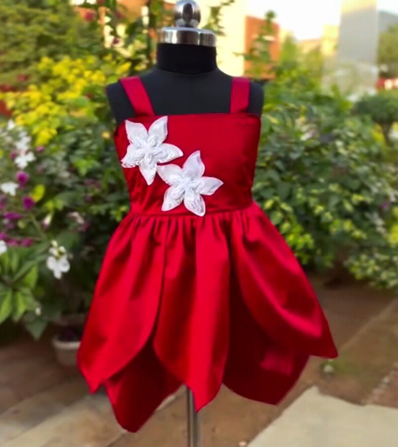 Red Lotus❤️ Designer Frock