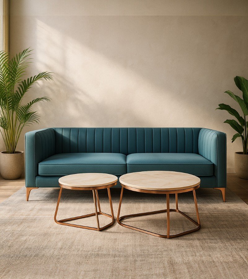 Sofa and Two Small Tables