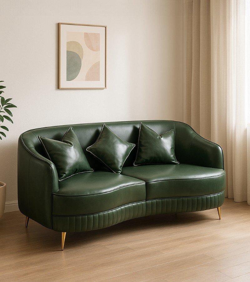Green Leather Sofa