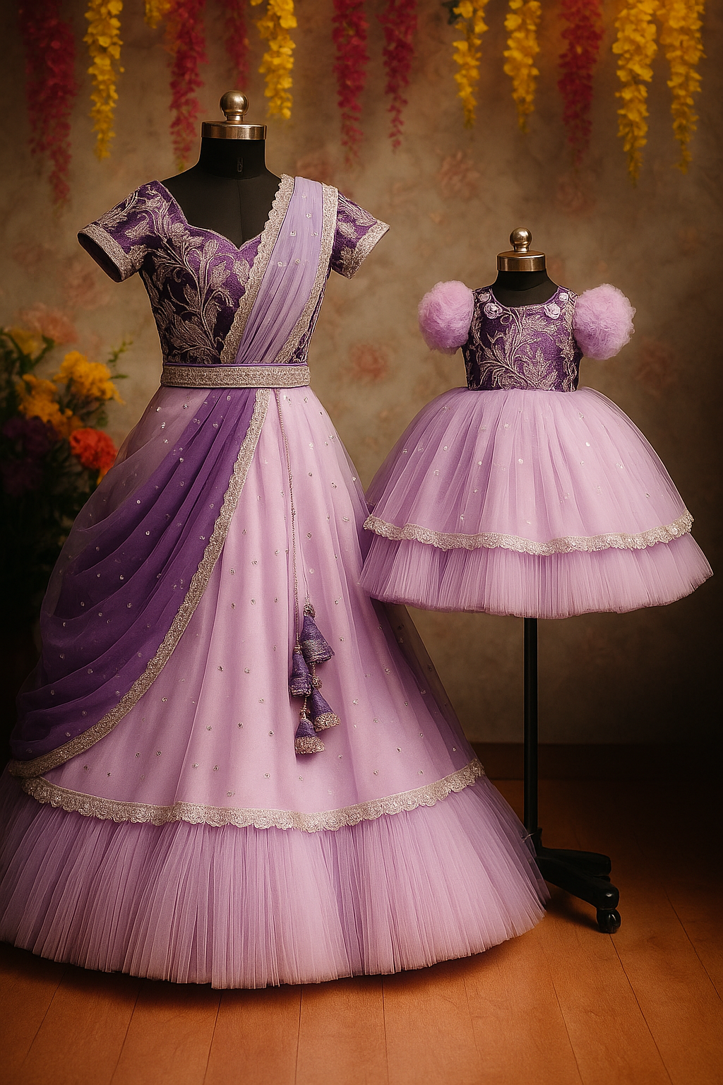 Mom and Daughter Ethnic Essemble