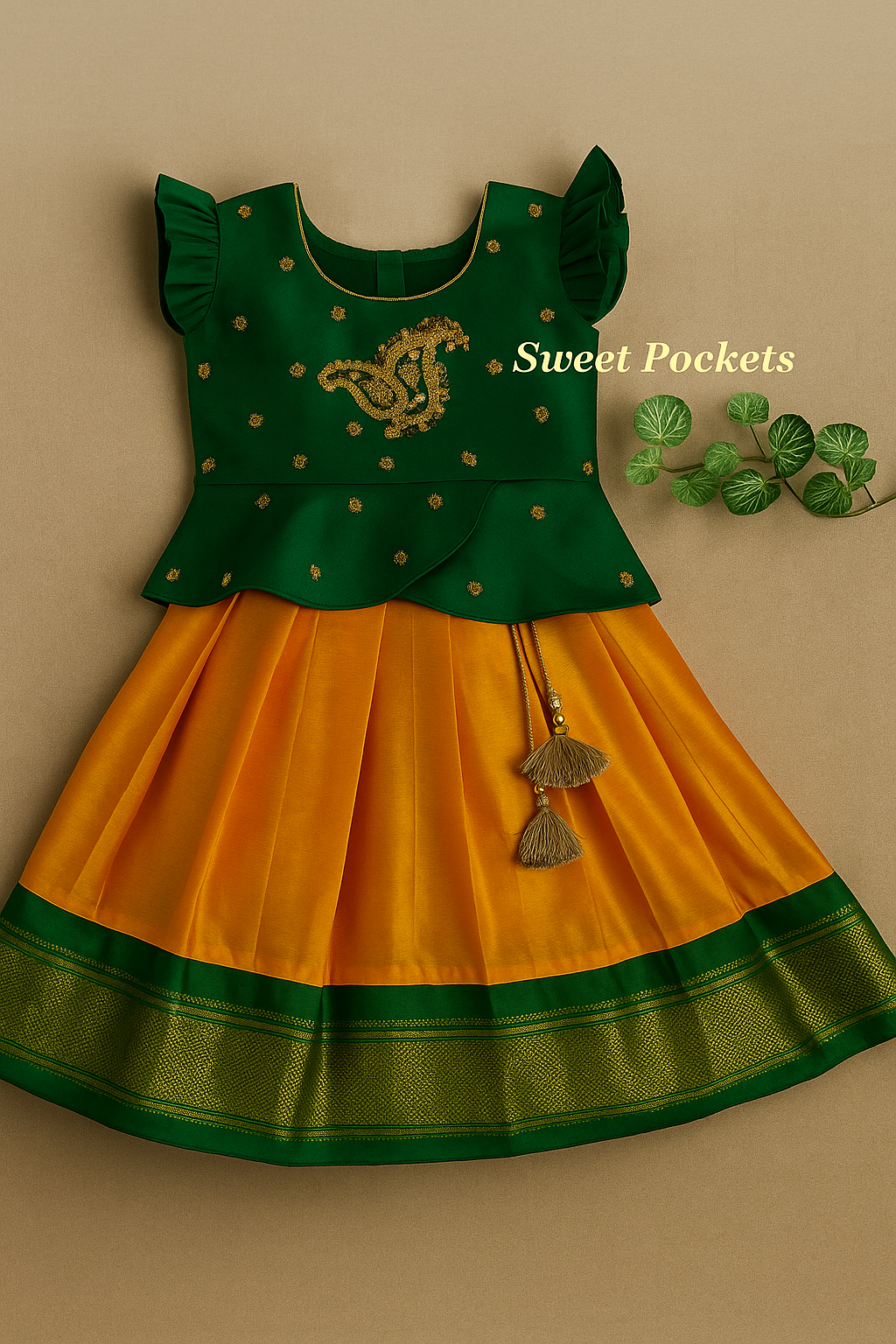 Golden Zari Embroider Lehenga