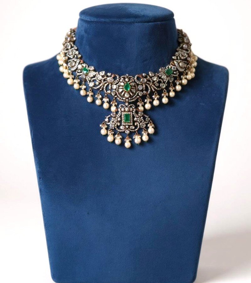 Victorian Peacock Polki Necklace