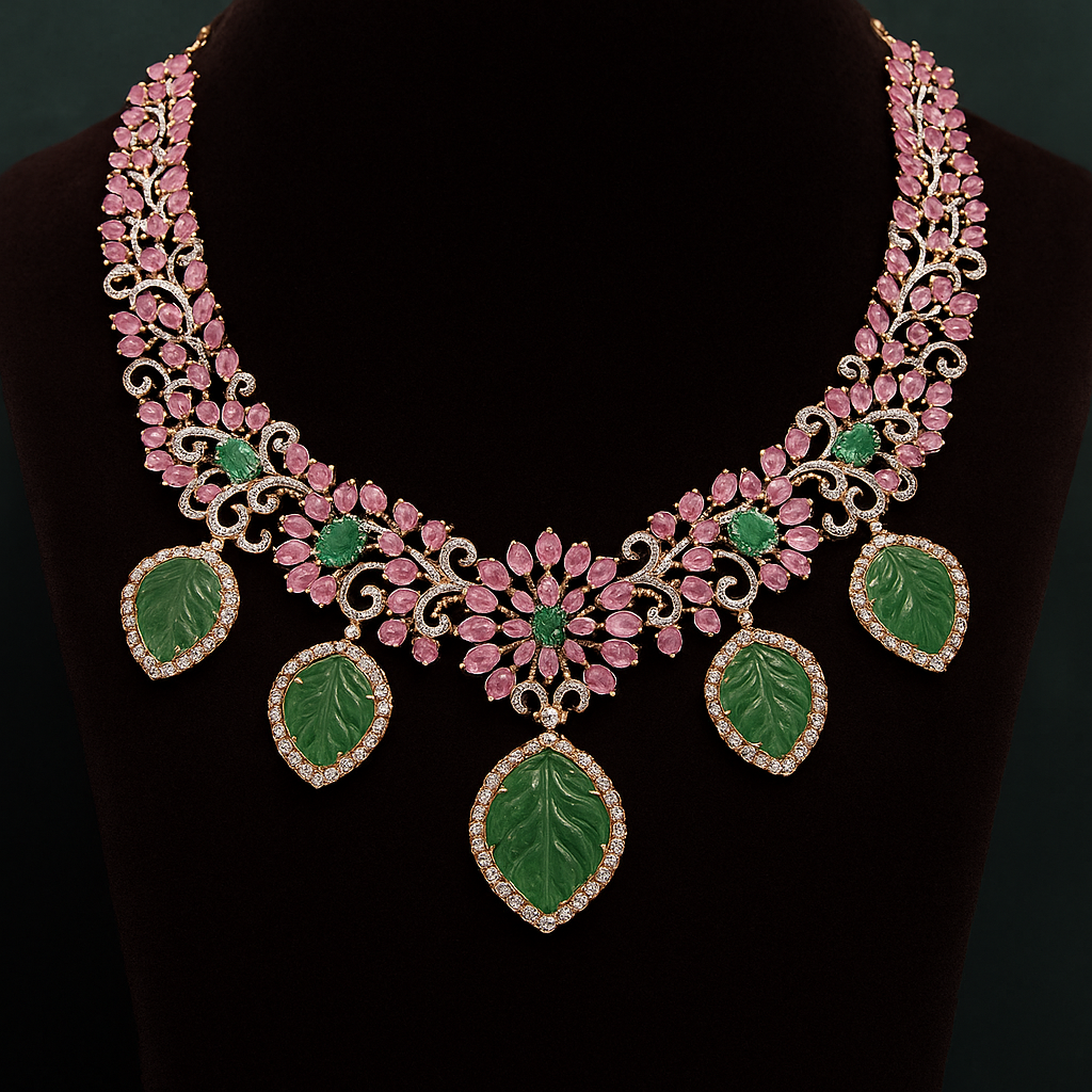 Rose-cut and brilliant-cut diamond Necklace