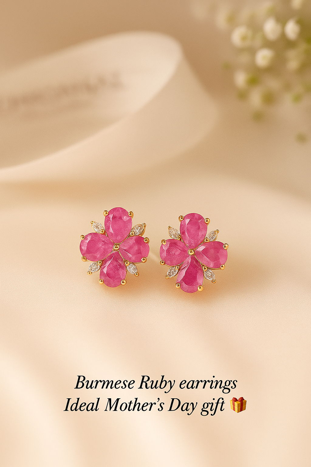 Burmese Ruby Earings