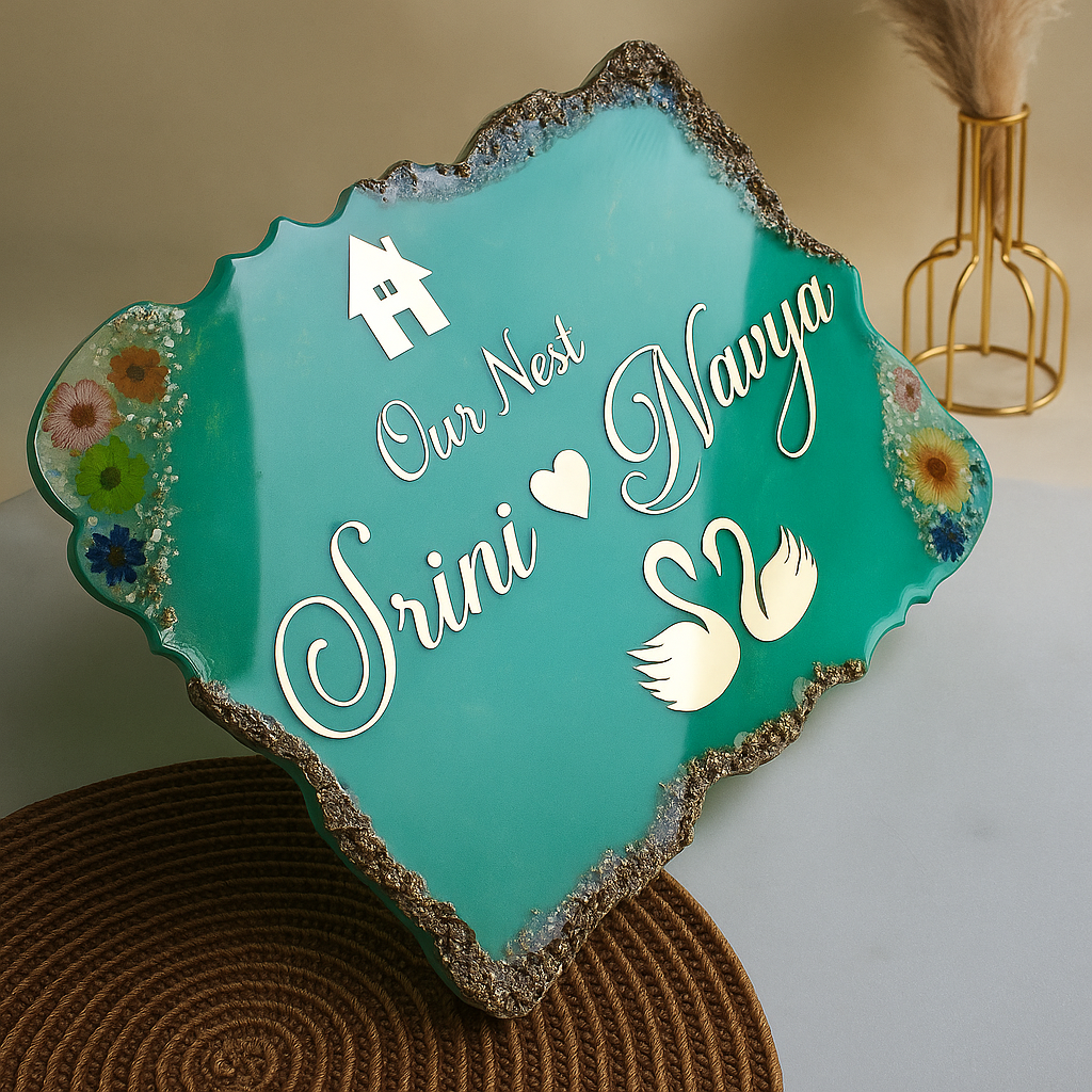 Floral Resin name plate ✨
