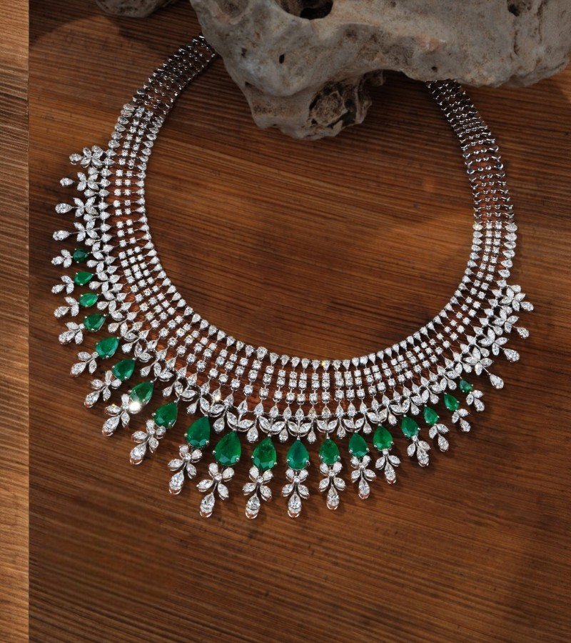 Diamond and Emerald Necklace