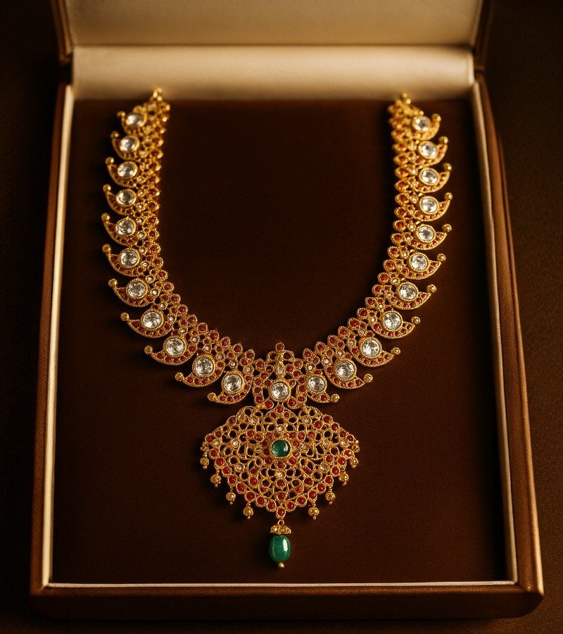 2-in-1 Gold Kundan Mango Haram