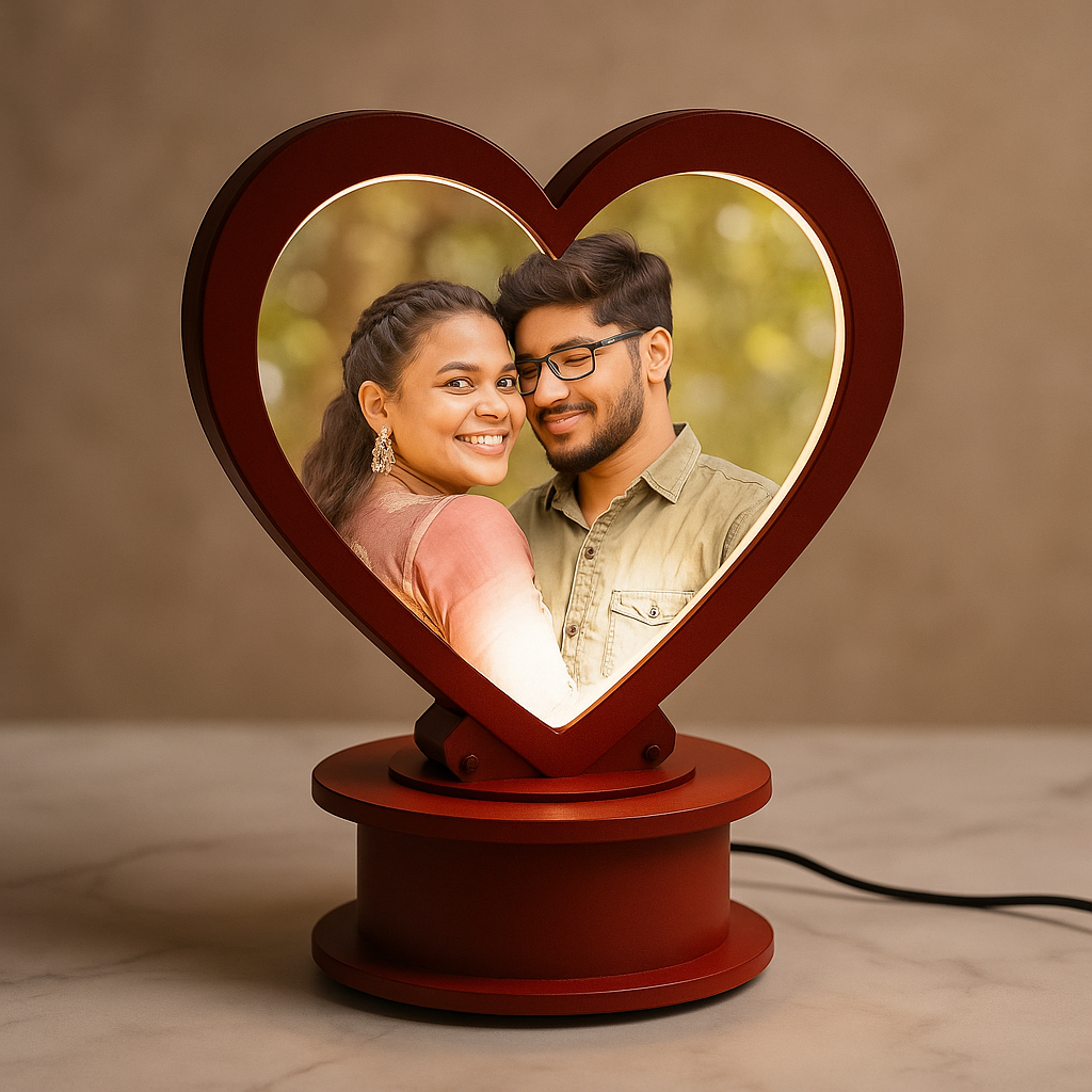 Love shape rotating lamp