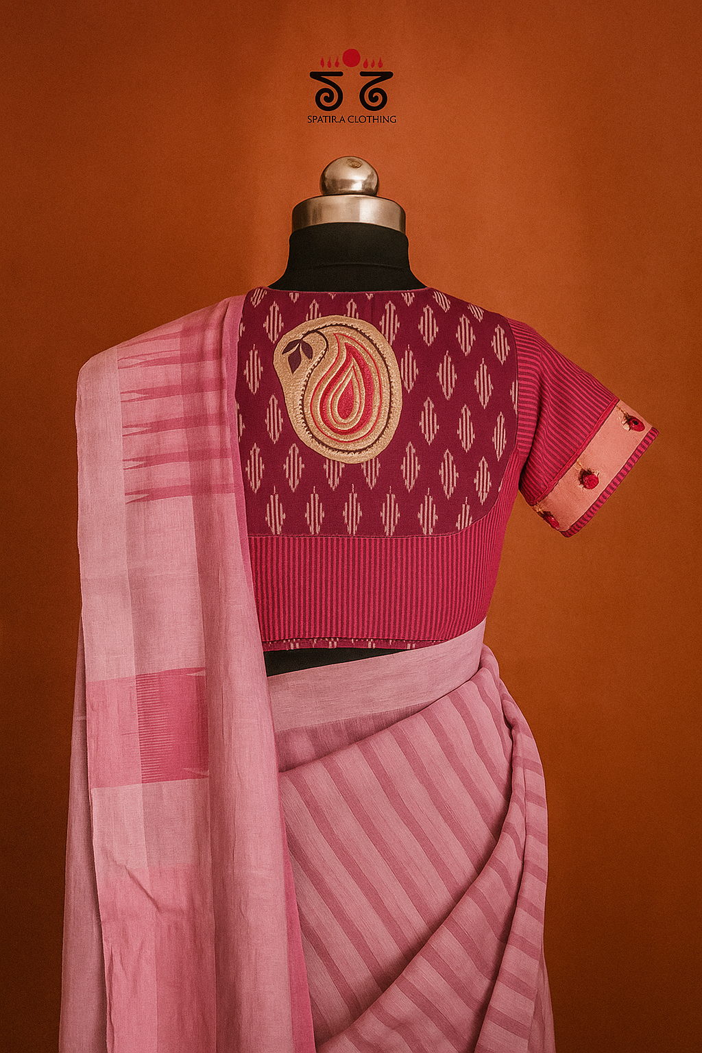 Boat Neck Handcrafted Designer blouse