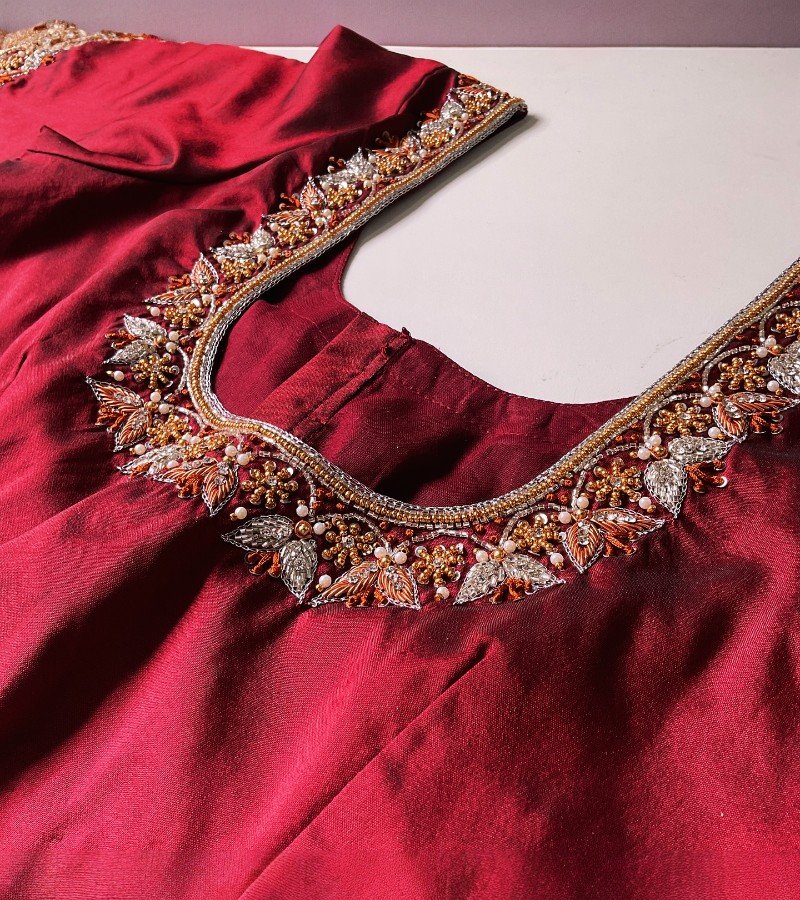Maroon Maggam Blouse