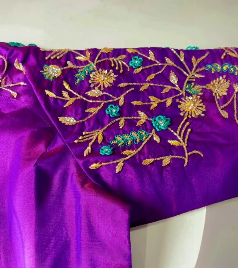 Deep Violet Maggam Blouse