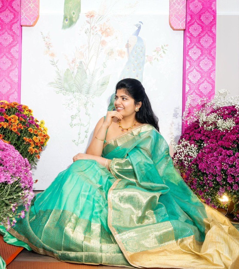 Green Saree image 2