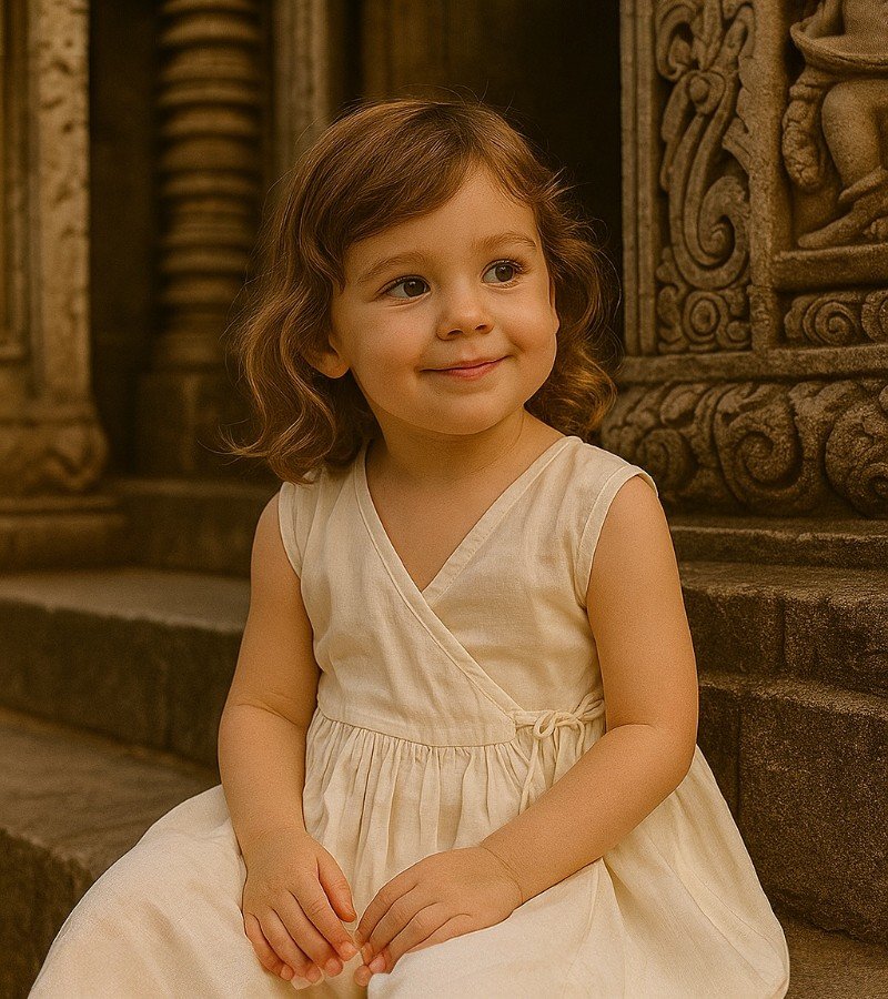 Wrap-Style Ivory Frock image 3