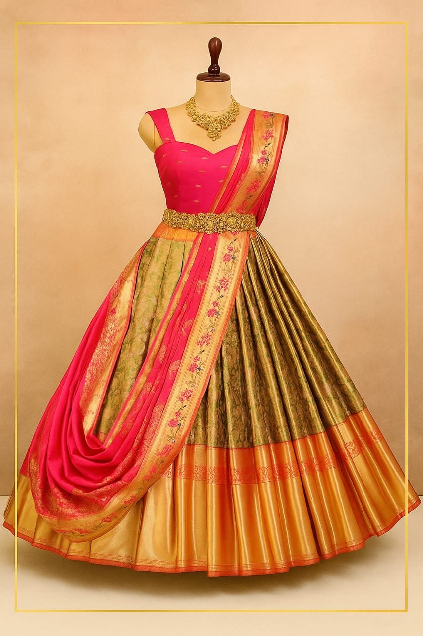 Radiant Chinon Half Saree