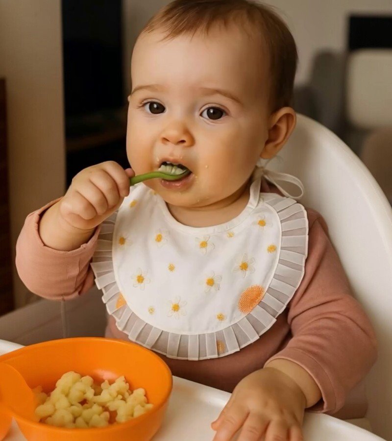 Daisy-Embroidered Bibs