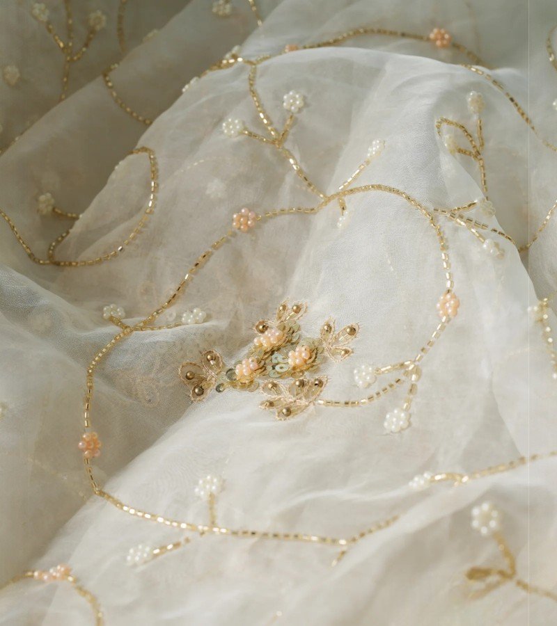 Pure Silk Organza with Handwork Embroidery image 2