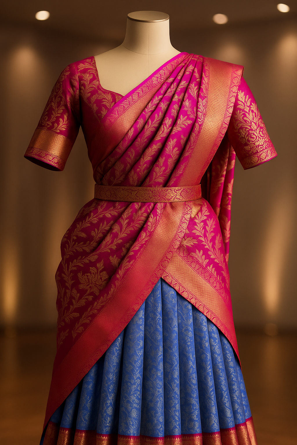 Handcrafted Purple Half Saree