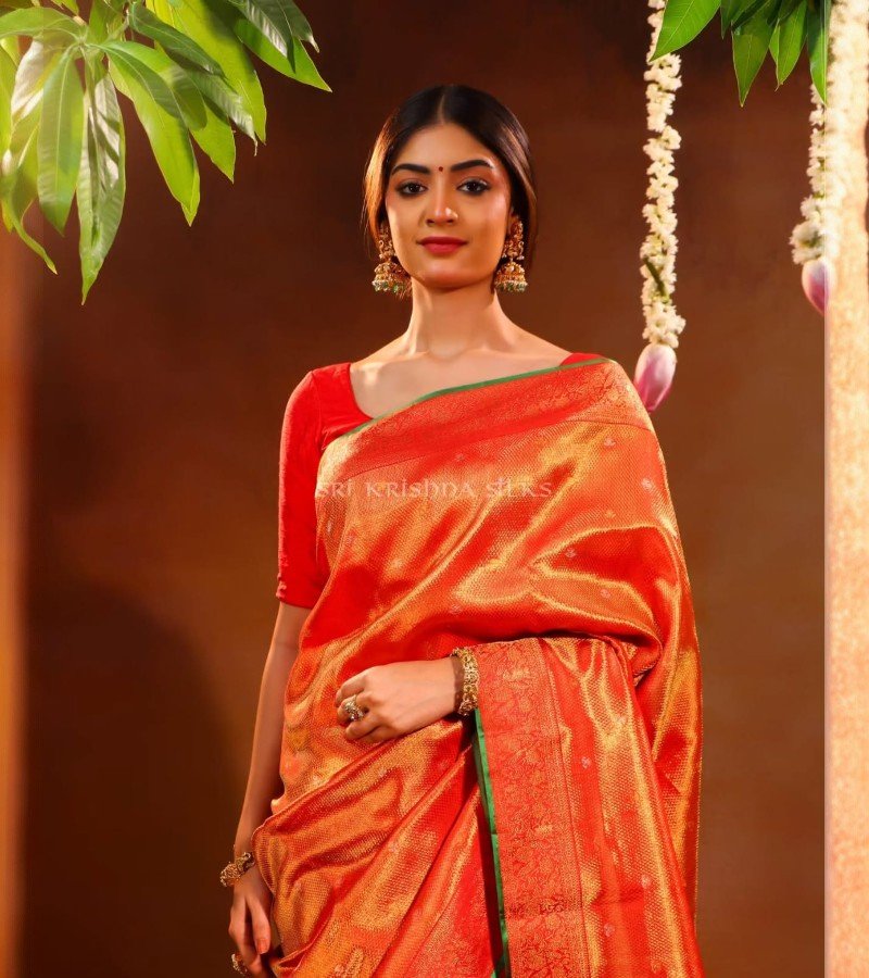 Red and Gold Silk Saree