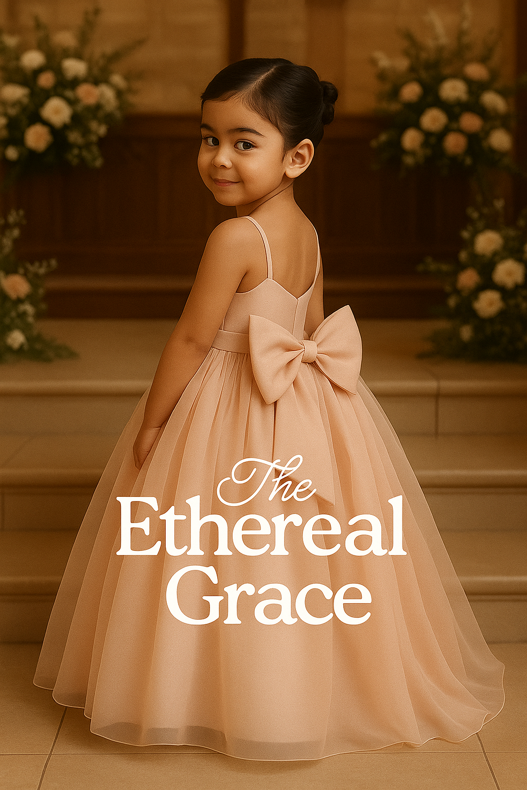 The Ethereal Grace – Blush Pink Bow-Back Gown