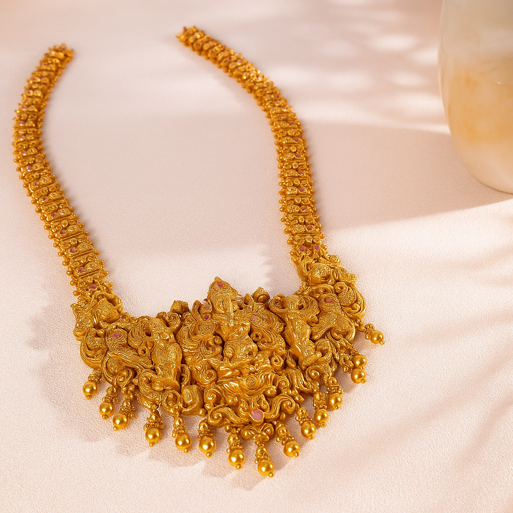 Antique Mango Peacock Lakshmi Haram