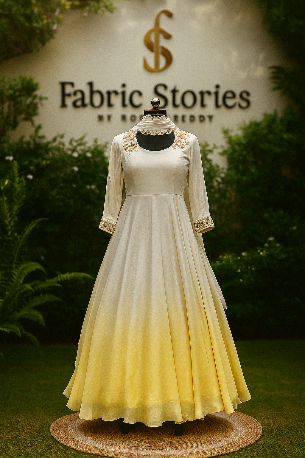 Golden Aura – Ombre Anarkali Gown