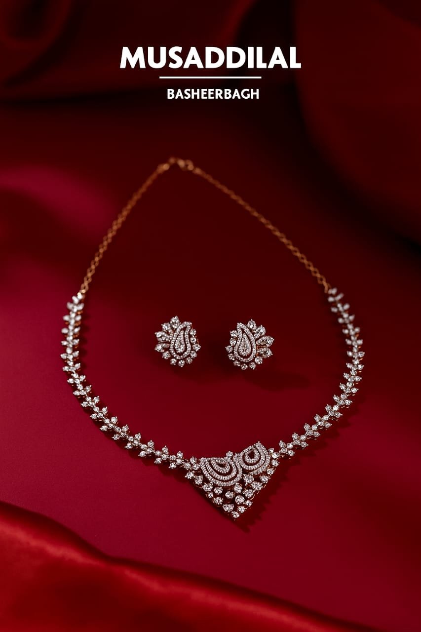 Paisley Bloom Diamond Necklace Set