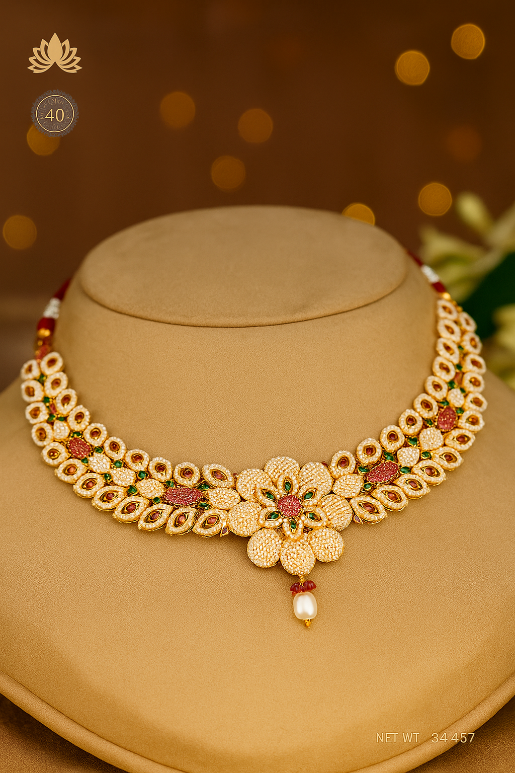 Floral Heritage Beaded Choker
