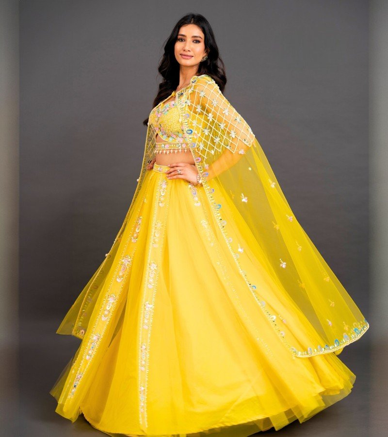 Radiant Yellow Embroidered Lehenga image 4