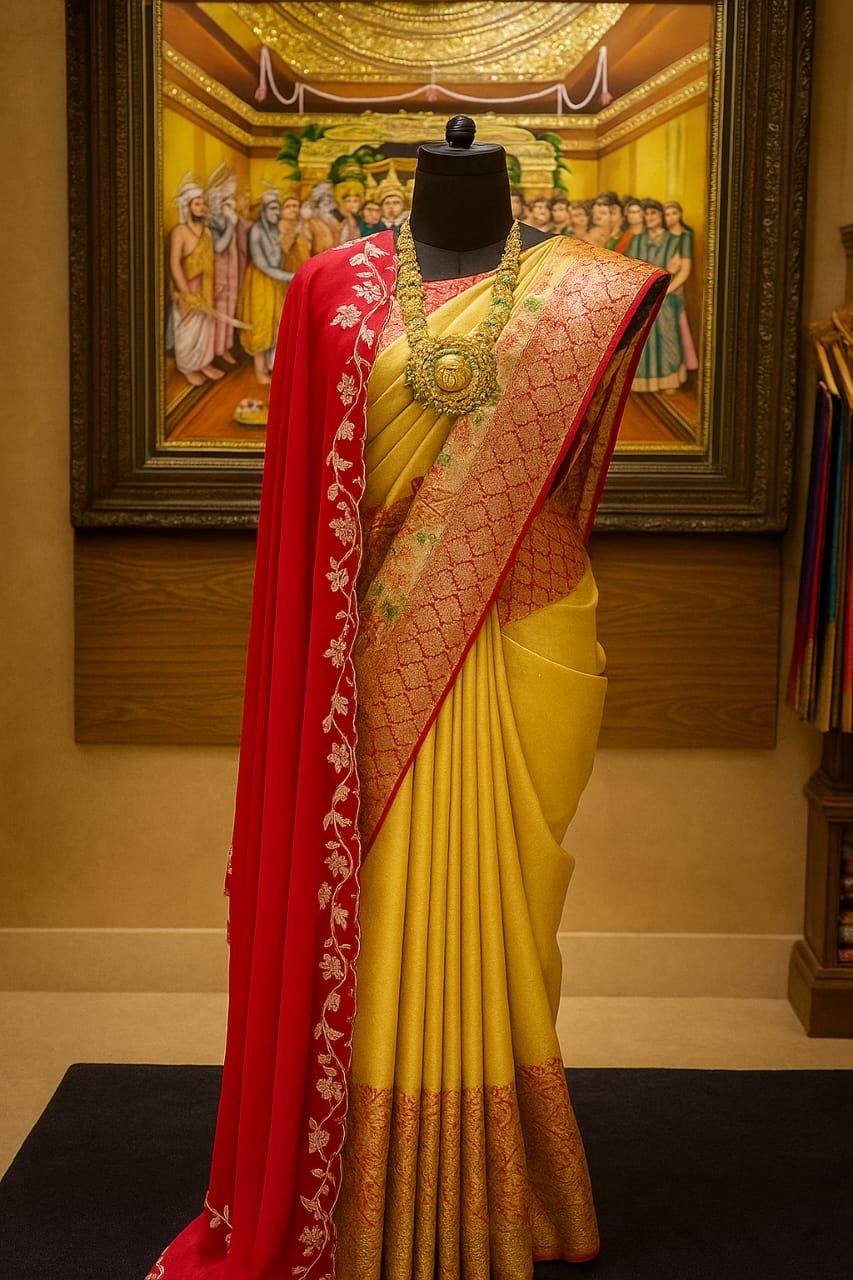 &quot;Regal Gold Kanchipuram Saree Trio Collection&quot;