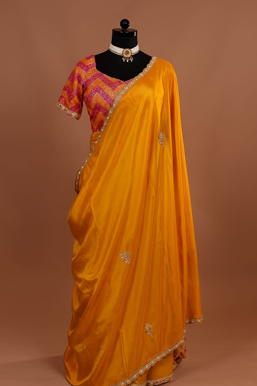 Golden Glow Fancy Saree
