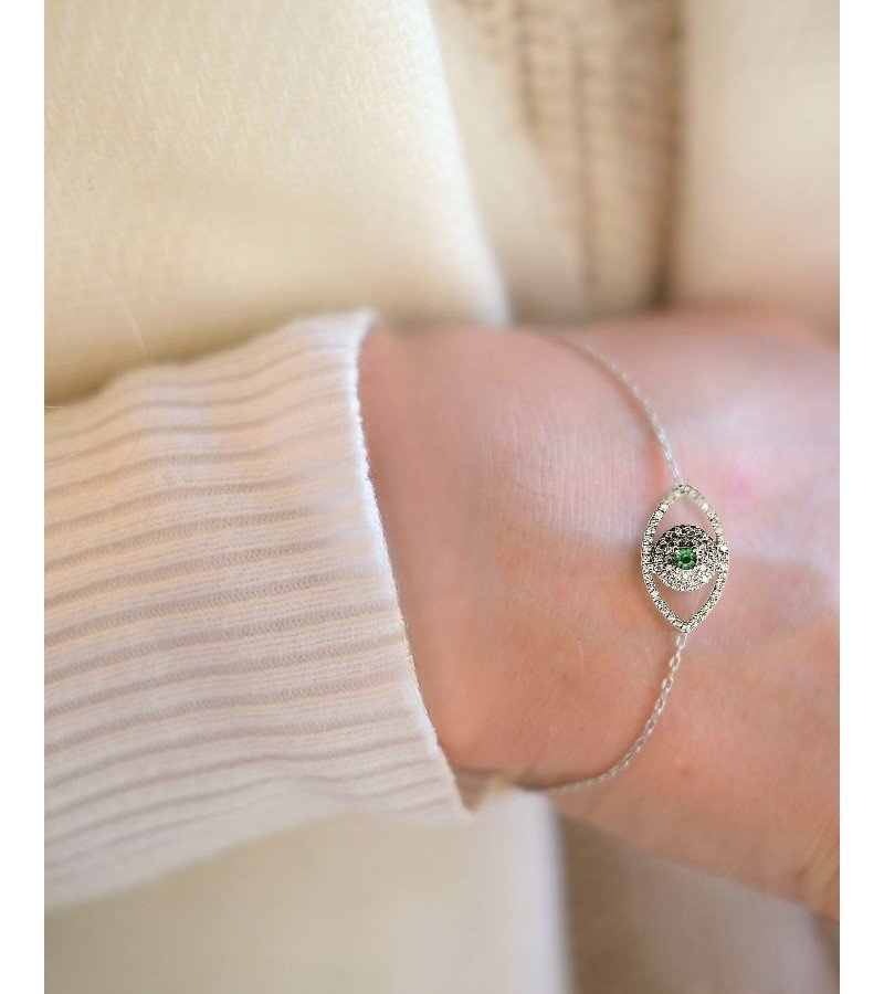 Evil Eye Emerald Bracelet