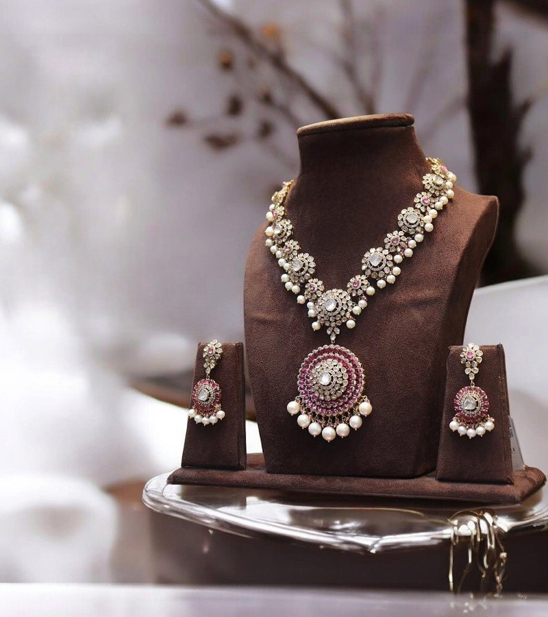 Statement Necklace Set  Polkis and Tourmalines image 3