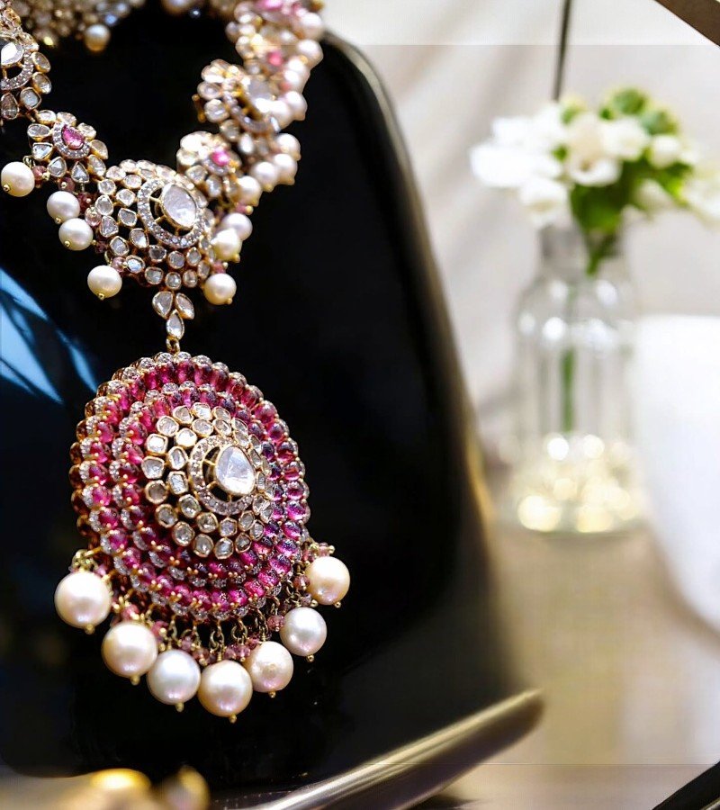 Statement Necklace Set  Polkis and Tourmalines image 4