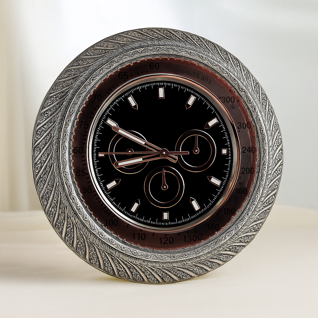 Heritage Carved Silver Wall Clock image 2