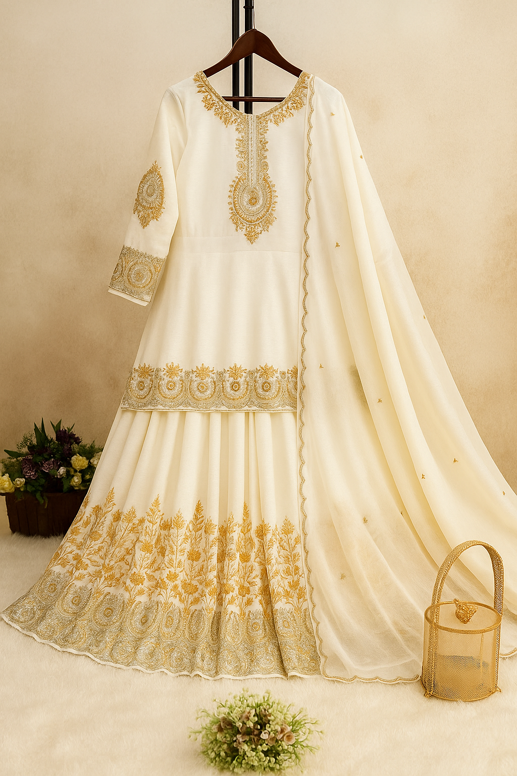 Royal Plum Embroidered Anarkali Set