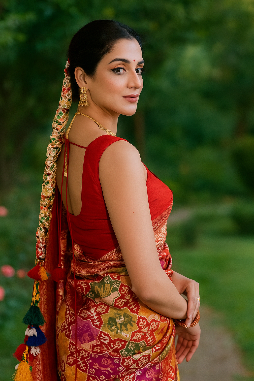 Kanchipuram Patola Fusion Silk Saree