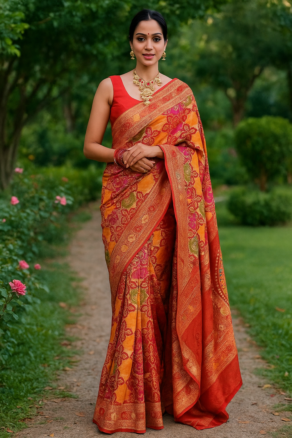 Kanchipuram Patola Fusion Silk Saree image 3