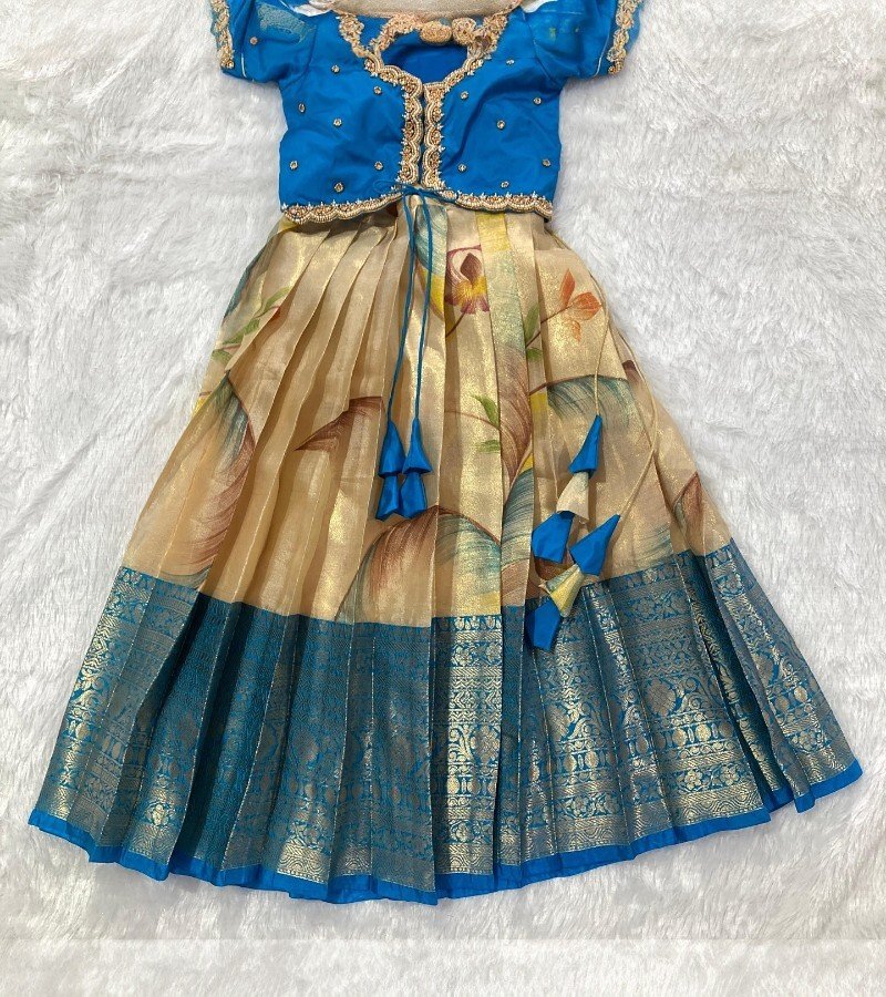 Tissue Kanchi Silk Floral Lehenga