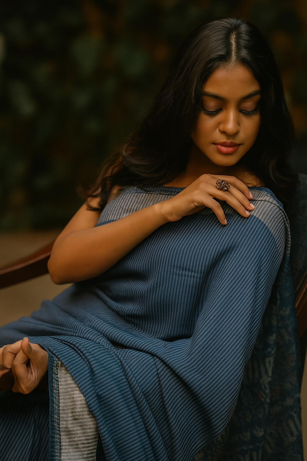 Midnight Elegance - Ahimsa Silk Saree