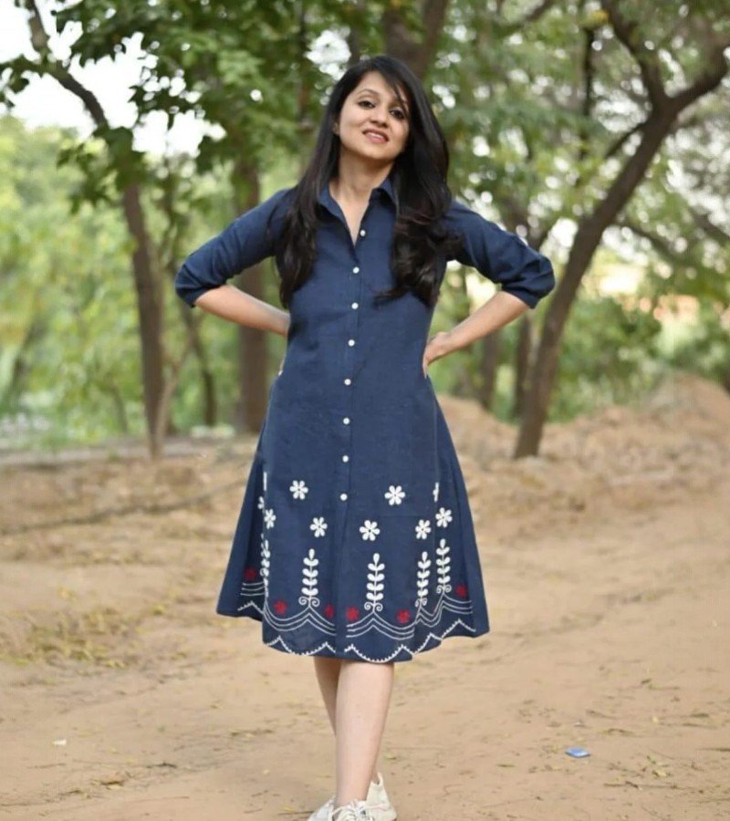 Pure Cotton Embroidered One Piece Style Kurta image 4