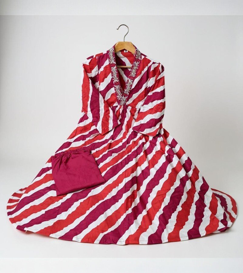 Leheriya Printed Kurta with Bottom Set