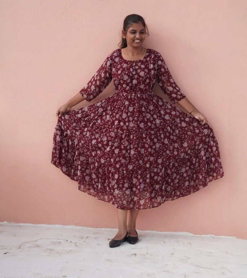 Printed Anarkali Gown