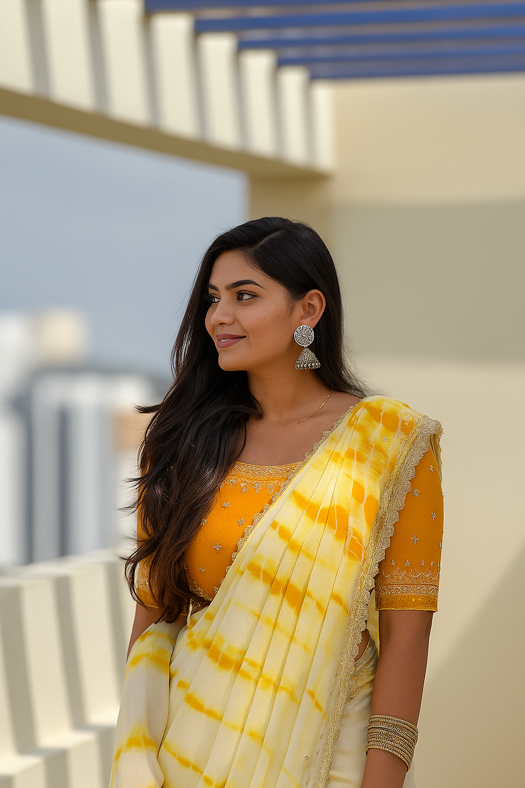 Sunshine Yellow Handcrafted Tie-Dye Saree