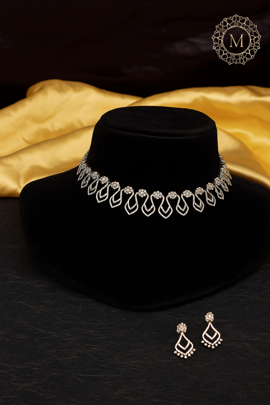 Crystal Cascade Diamond Choker Set