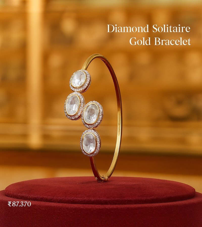 Diamond Solitaire Gold Bracelet