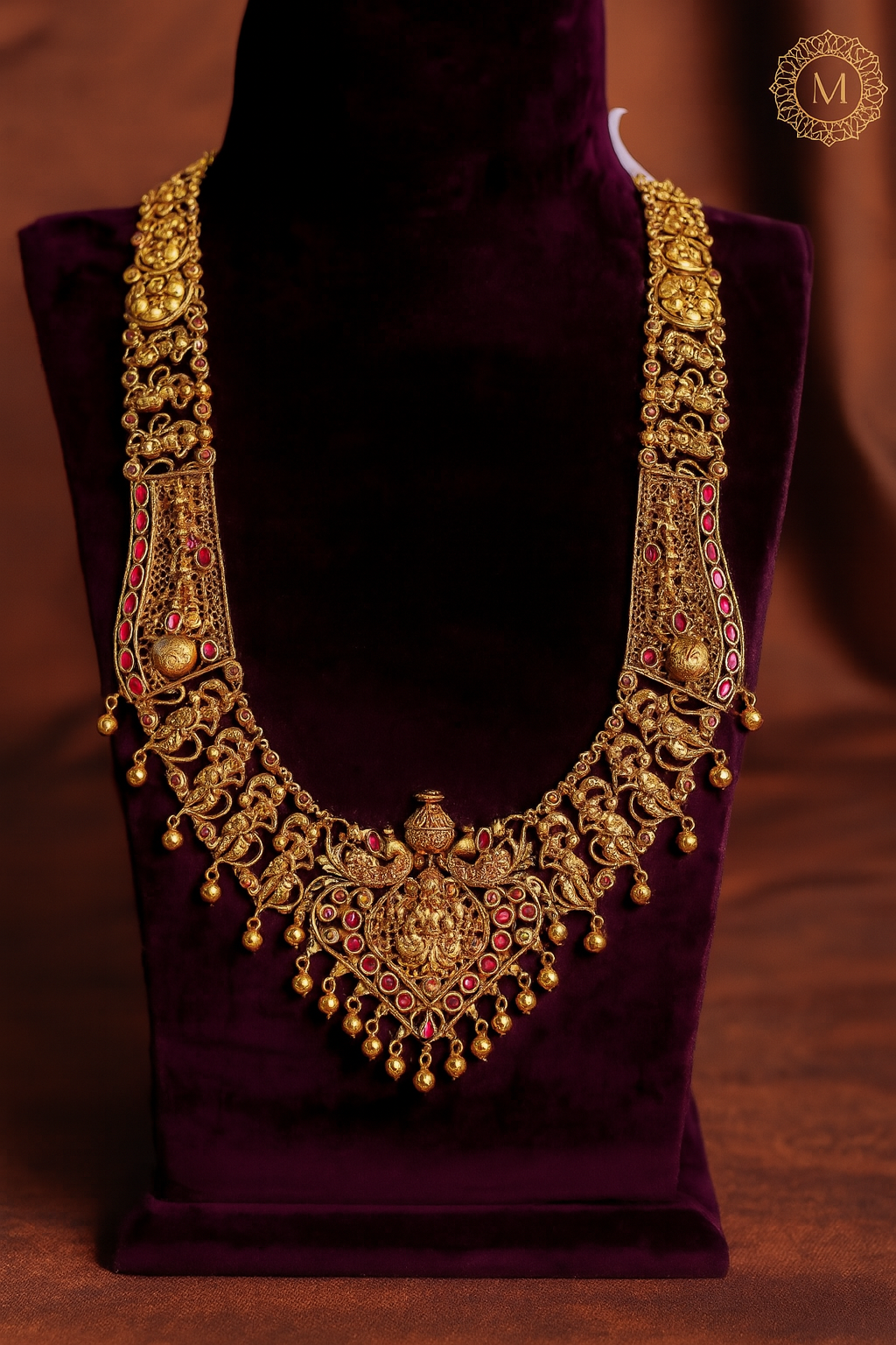 Antique Lakshmi Ruby Gold Necklace